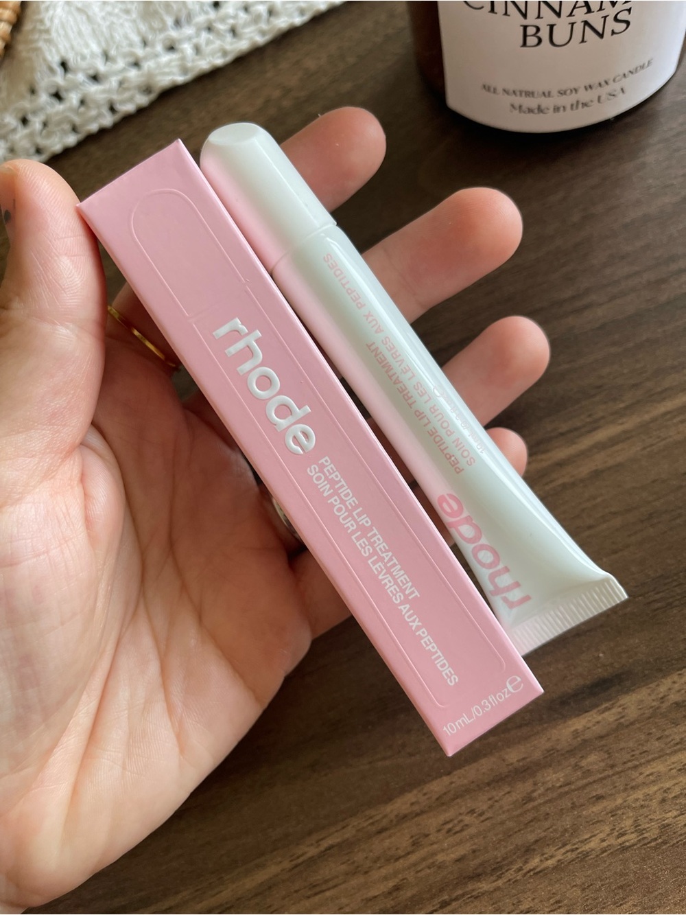 RHODE Peptide Lip Treatment in Soft Pink Tube and Pink Box